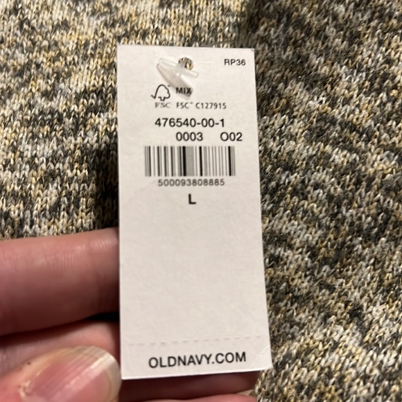 Men’s Old Navy Fleece Pull Over. Cream and brown heathered. Size large BNWT - Picture 3 of 3